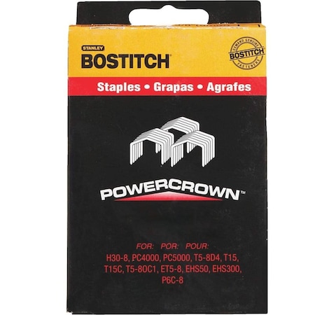 Bostitch Heavy Duty Staples, 18 ga, Power Crown, 1/4 in Leg L, Steel STCR50191/4-6M